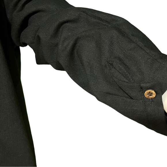 Xing Long Black Knotted Button Long Shirt, 5XL - Picture 12 of 12